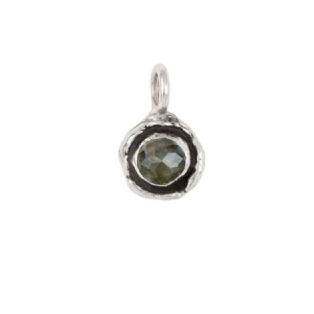 🇨🇦Pyrrha Silver 925 Labradorite Faceted Stone Necklace 16” Chain Vancouver